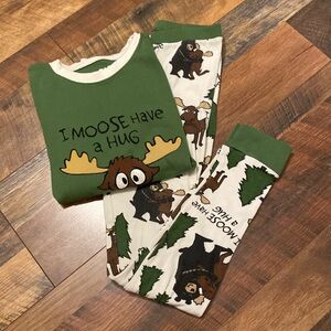 Lazy One Moose Pajamas Boys Size 8